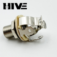 Prise jack mono HIVE de haute qualité en laiton multi-contacts 1/4" (6,35 mm) avec écrou et rondelle pour micro de guitare électrique et basse