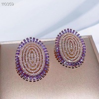 SENYU empreinte digitale conception boucles d'oreilles pavé à la main cubique zircone pierres bijoux de mode pour les femmes boucles d'oreilles de fête de mariage
