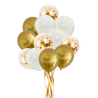 Ballons en latex Ramadan Mubarak de 12 pouces, or métallique et blanc mat, décorations de fête du Ramadan pour la décoration de la maison pour la fête musulmane