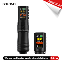 Solong Stroke Verstelbare Professionele Oplaadbare Draadloze Rotatie Tattoo Pen LED Kleurrijk Display Tattoo Machine