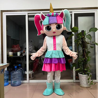 Licorne Lol personnage mascotte Lol fille poupée mascotte costume Cosplay fête rose adulte blanc licorne mascotte costume