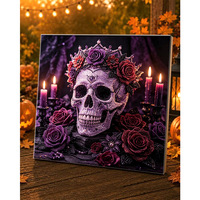 Kit de Peinture Diamant DIY Rose Bleue en Gros d'Usine, Toile Texturée, Mosaïque de Perles 3D, Décoration Murale, Personnalisation OEM