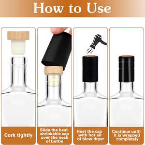 Bouteille en verre vide personnalisée de 500ml verre à silex carré <span class=keywords><strong>Tequila</strong></span> Liqueur Vin Gin Whisky Vodka Bouteille en verre avec couvercle en liège - Product Image 3