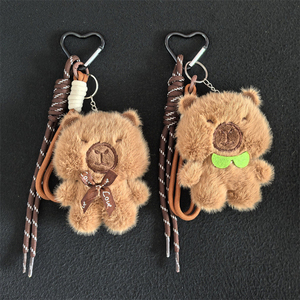 QYS Lindo Llavero de Peluche de Capibara, Animal de Peluche de Delfín, Colgante Suave para Mochila, Adorno para Bolso, Premio de Máquina de Garras - Product Image 4