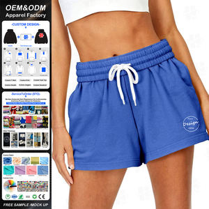 Pantalones Cortos Deportivos de Algodón Grueso con Cintura Elástica Ajustable y Cordón para Mujer, Ropa Deportiva Informal para Correr - Product Image 1