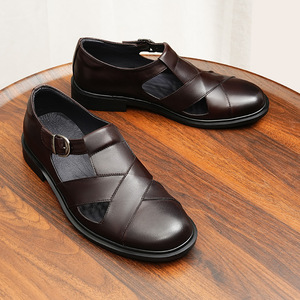 Sandalias de Verano para Hombre de Alta Calidad, Cómodas, Transpirables, de Cuero, Modernas y Casuales para Caminar - Product Image 4