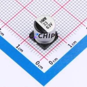 ตัวเก็บประจุชนิดอิเล็กโทรลีติคอลูมิเนียมแข็ง-ของเหลว118EC469 SMD D8xL10mm 33uF 20% 63V 0.72A-100kHz - Product Image 1