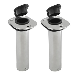 Support de canne à pêche encastré en acier inoxydable 316 marine, avec capuchon en caoutchouc, joint d'étanchéité en PVC UV, 15 degrés, 50x240mm - Product Image 4