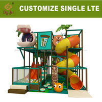 Parc d'attractions intérieur personnalisé en PVC sur le thème du zoo Baihe, aire de jeux souple pour enfants avec éléments d'escalade, grande capacité, 3-15 ans, certifié CE