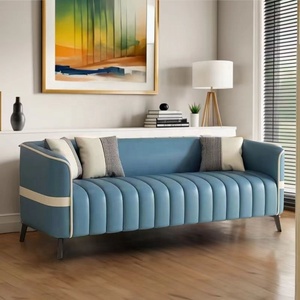 Sofá de Cuero Económico en Miniatura para Alquiler, Muebles para el Hogar con Cojines Gratis para Familias Pequeñas - Product Image 1