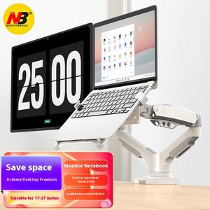 Nouveau support d'écran d'ordinateur portable en alliage d'aluminium noir de 17 à 27 pouces, support de moniteur NB, <span class=keywords><strong>rotation</strong></span> à 90 degrés - Product Image 3