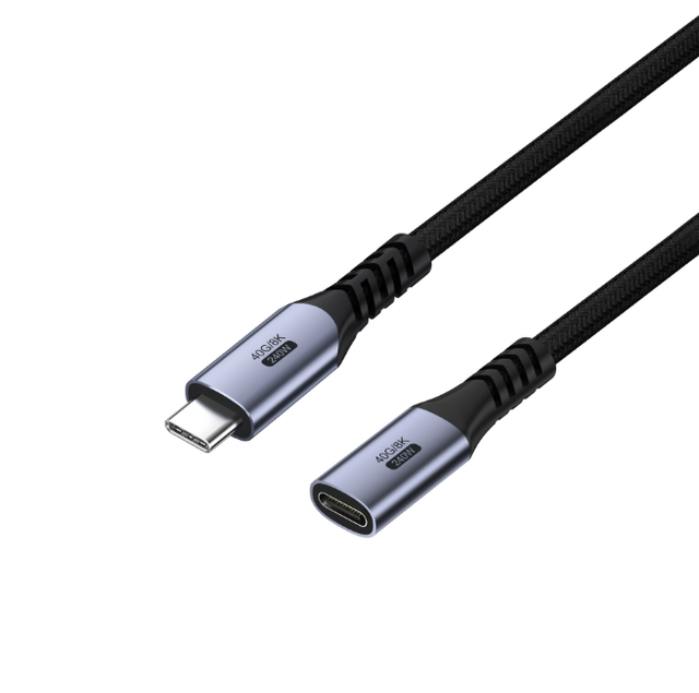 USB4 Full Function Type-C Extension Cable, 40Gbps High Speed Data Transfer, PD 240W Fast Charging, 8K60Hz Video Display E-Marker