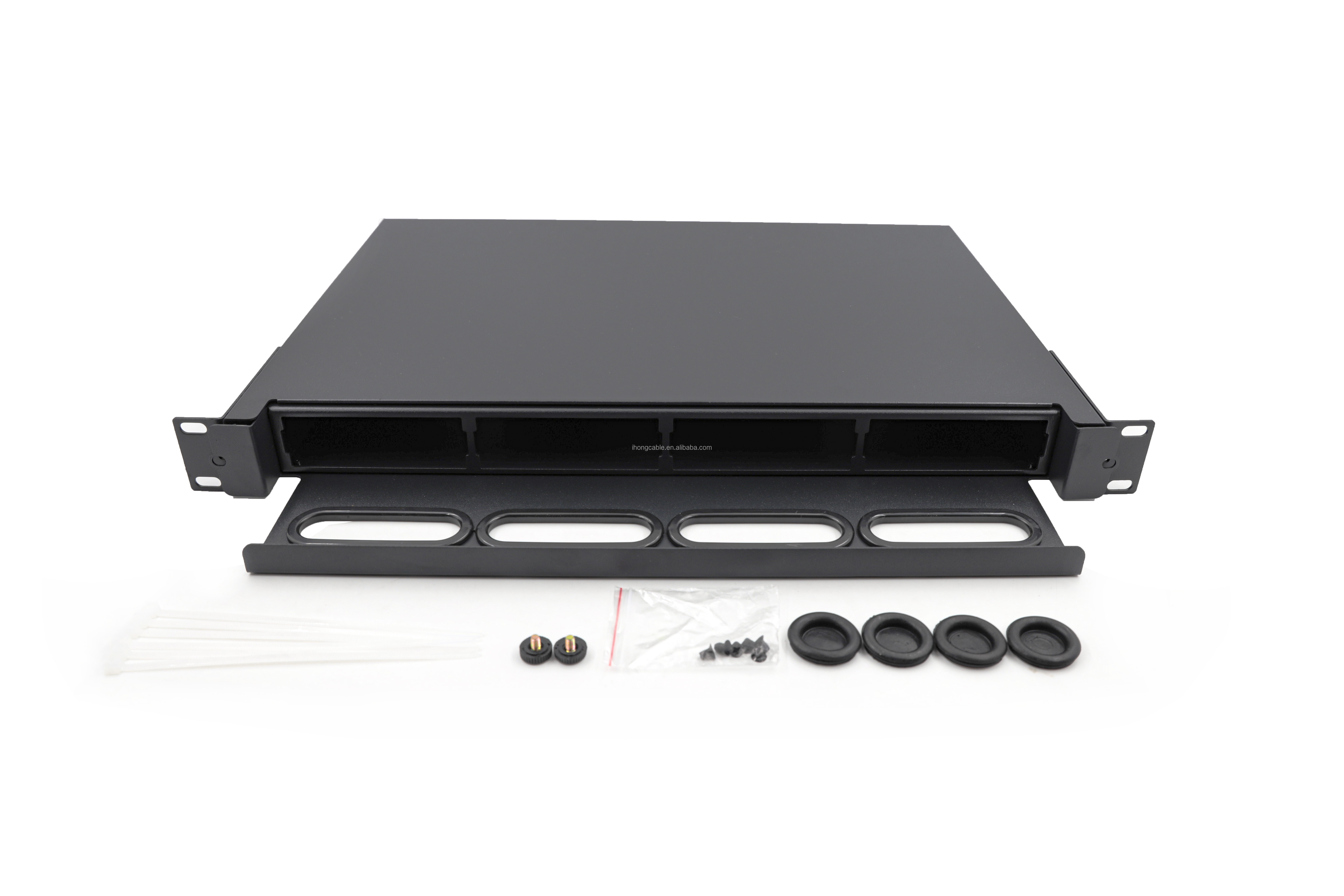 1U 96 Core Duplex LC Rack Mount Patch Panel Sliding Fiber With 2 Splice Trays