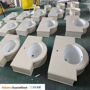 Lavabo de comptoir en marbre naturel de forme ovale <span class=keywords><strong>Aquarius</strong></span>, style ferme moderne, avec cuvette en onyx doré - Product Image 3