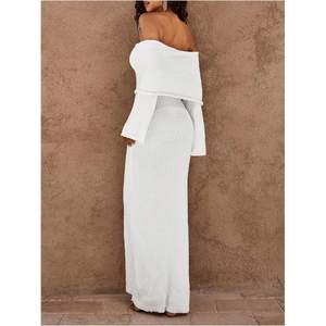 ชุดเดรสยาวทรงเข้ารูปแบบเปิดไหล่ แขนยาว สำหรับผู้หญิง สไตล์ชุดราตรีสำหรับงานเลี้ยงหรืองานกลางคืน - Product Image 2