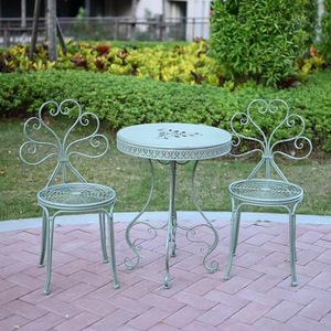Ensemble de jardin extérieur en fer forgé de style pastoral américain, <span class=keywords><strong>table</strong></span> et chaises durables, <span class=keywords><strong>support</strong></span> décoratif pour <span class=keywords><strong>balcon</strong></span>, pot de fleurs ancien pour parcs - Product Image 2