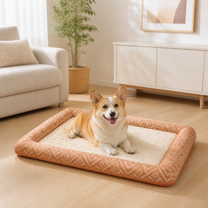 ZT Modern Sustainable Oxford Fabric Foam Linen Plaid Pet <b>Pad</b> Cat & <b>Dog</b> Bed Summer Cooling Mat - Product Image 2