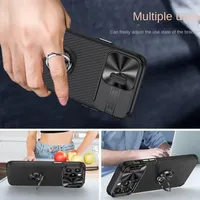Casing Pelindung Kamera Geser dengan Ring Holder untuk iPhone 15 14 13 12 11 Pro Max X XR 7 8 Plus SE 2020 2022 Pelindung Casing 16