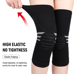 Manchon de soutien du <span class=keywords><strong>genou</strong></span> en tricot chaud avec panneaux isolants en tricot et bordure élastique douce pour le soutien du <span class=keywords><strong>genou</strong></span> en hiver - Product Image 2