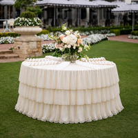 Nappe Ronde en Polyester Personnalisée pour Vente en Gros, Nappe de Cocktail Empilable pour Mariage, Événement, Banquet, Hôtel
