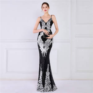 18800 # Luxe Jurken Voor Vrouwen Avondjurken Mouwloze V-Hals Zeemeermin Pailletten Bruidsjurken Bruiloft Elegante <span class=keywords><strong>Prom</strong></span> Dresses - Product Image 4