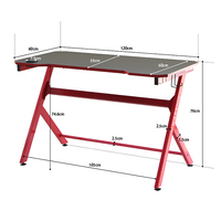 Bureau d'ordinateur de bureau moderne et simple GUOGE, cadre en acier, plateau en bois, multifonctionnel, durable, table de jeu