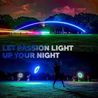 Disque volant LED personnalisable et léger, étanche, anti-perte, avec perles lumineuses à changement de couleur pour anniversaires et activités de plein air