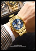 Montre Homme Sportive Multifonctionnelle Lumineuse en Acier Inoxydable à Quartz Étanche de Marque – Idéale pour la Diffusion en Direct