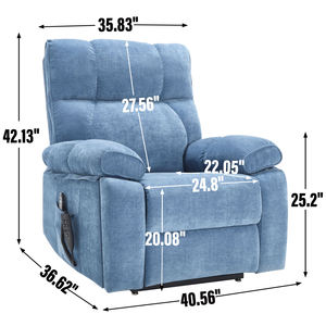 Blue Dual Motor Power Lift Recliner, Heat Chair 350LBS Capacity With Cup <b>Holder</b> and <b>Remote</b> for Home Use W1803P264051 Blue Power - Product Image 6