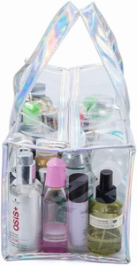 Sac de plage transparent personnalisé pour femmes, grand sac fourre-tout avec fermeture éclair, trousse de toilette en PVC, pochette portable imperméable - Product Image 6