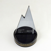 MH-MJ0338 trophée semi transparente noire en forme de montagne personnalisée