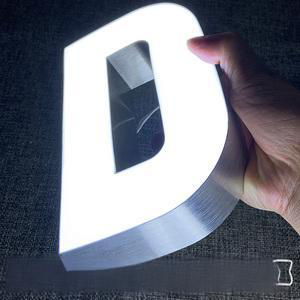 Letras 3D de Acero Inoxidable Personalizadas Sin Pedido Mínimo, Letrero Comercial para Exteriores con Iluminación Frontal LED, Letrero Luminoso 3D de Acrílico y Metal - Product Image 4