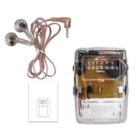 Mini radio portable transparente rétro, double bande FM/AM, récepteur de tuning, voyage, randonnée, prison, bureau, personnalisable