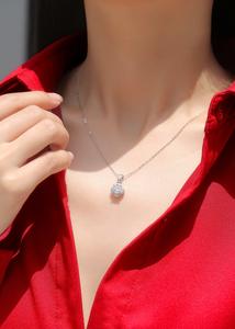 GRA Lab Classic Mujeres 925 Sterling Silver Destiny Jewelry Colgante Collar Piedra preciosa Moissanite Diamond - Product Image 5