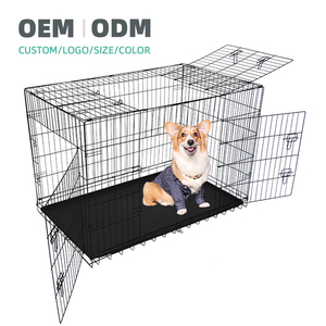 Cage pour chien en acier écologique avec forme de trous d'arbre et plateau en plastique pour chiens - Cage pour animaux de compagnie moderne et luxueuse - Product Image 1