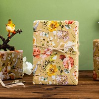 Papier cadeau kraft à motifs floraux et d'oiseaux, double face, écologique, en rouleau, pour emballage cadeau