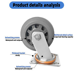 300kg Carga De Borracha Recipiente Roda Cinto Tipo Rotativo Para Móveis Movendo Roda Pneumática - Product Image 3