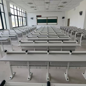 Vente directe d'usine de chaises pliantes modernes avec pieds en fer et assise en bois, chaises d'auditorium, chaises de salle de classe universitaire. - Product Image 2