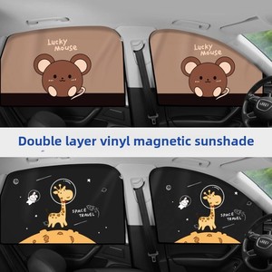 Kidsren's Cartoon Magnetic Car Sunshade Heat Insulation PVC <b>Mesh</b> Material with Black Tape Car - Product Image 4