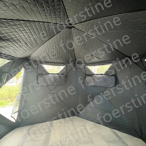 Foerstine bật lên tùy chỉnh ngoài trời mùa đông băng câu cá Lều di động di động vuông đi bộ đường dài cách nhiệt phòng tắm hơi lều với lỗ bếp - Product Image 5