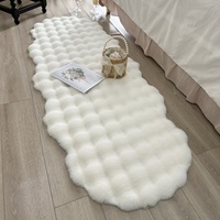 Tapis moderne en fausse fourrure de lapin, à poils longs et épais, imprimé, fabriqué à la machine, pour chevet, devant lit, baie vitrée, salon, café