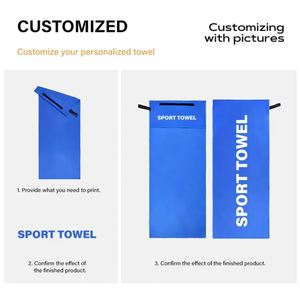 Serviette de sport en microfibre à séchage rapide avec poche zippée, magnétique, personnalisable avec logo, en suède, pour la gym et le fitness - Product Image 3