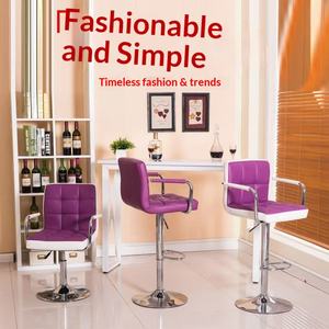 كرسي بار معدني مخصص للمنزل، تصميم عصري بسيط قابل للرفع، مع مسند ظهر دوار وقاعدة دائرية، مناسب لمكتب الاستقبال والكاشير - Product Image 3