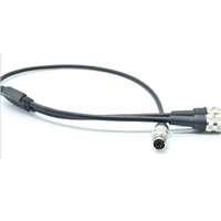 Conector Circular en Y M16 de Latón Chapado en Oro de 12 Pines, 5A 60V AISG, Cable de Soldadura de PVC, Conector de Aviación IP67