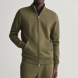 Felpa da Uomo Personalizzata con Zip Bidirezionale Senza Cappuccio, Collo Alto con Zip, Ricamo e Tasca - Product Image 2