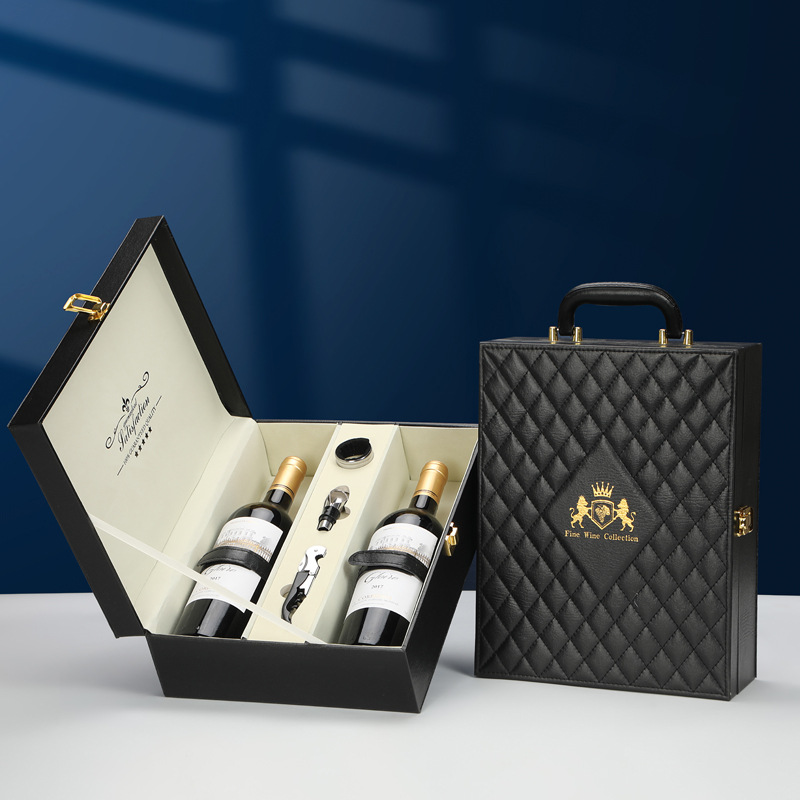 Luxury-2-Bottles-PU-Leather-