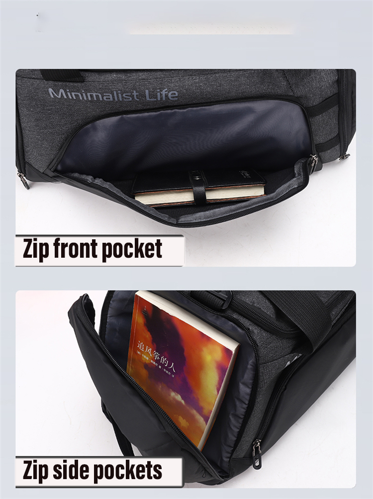 Large Capacity custom logo Travel Bag Waterproof Sport Gym Travel Sneaker Duffel Bag With Shoe Compartment