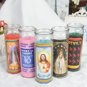 Muestra Gratuita de Velas Religiosas de Vidrio para Novena, Rituales Espirituales, Iglesia, 7 Días - Product Image 4