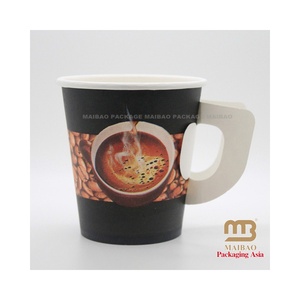 ถ้วยกระดาษแบบใช้แล้วทิ้งที่มีด้ามจับเหมาะสำหรับเครื่องดื่มร้อนถ้วยกระดาษชาและกาแฟแบบกำหนดเอง - Product Image 6