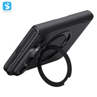 Étui de téléphone magnétique rotatif de luxe pour iPhone Duo, avec protection anti-rayures et effet cuir doré